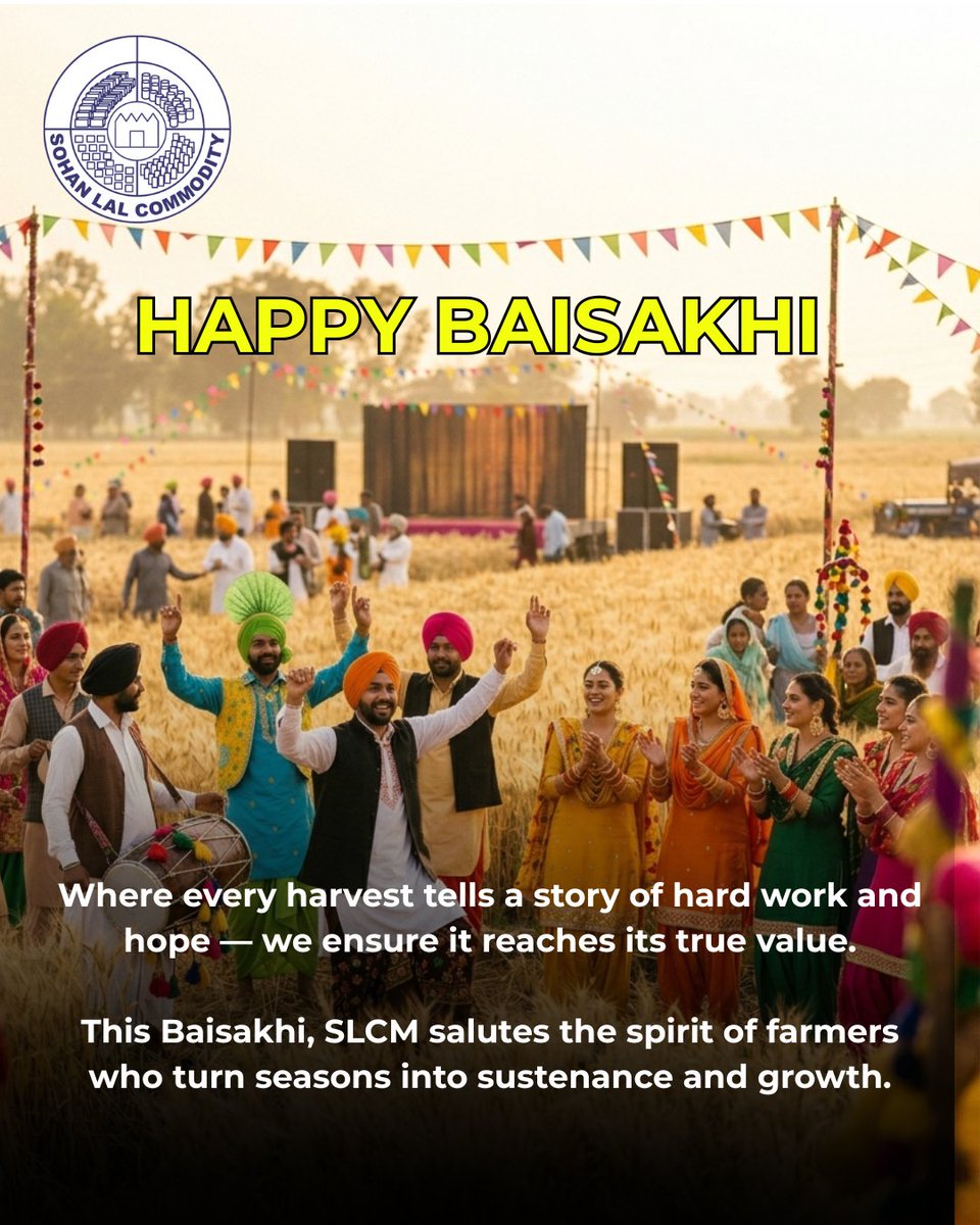 SLCM_Group's tweet photo. Beyond celebration, we honor commitment 🌾🛡️
Baisakhi salutes our farmers’ resilience. At #SLCM, we protect every grain through scientific warehousing—reducing losses &amp; preserving value.
We don’t just manage commodities, we safeguard prosperity. 🇮🇳
#HappyBaisakhi https://t.co/litCEyM4Wq