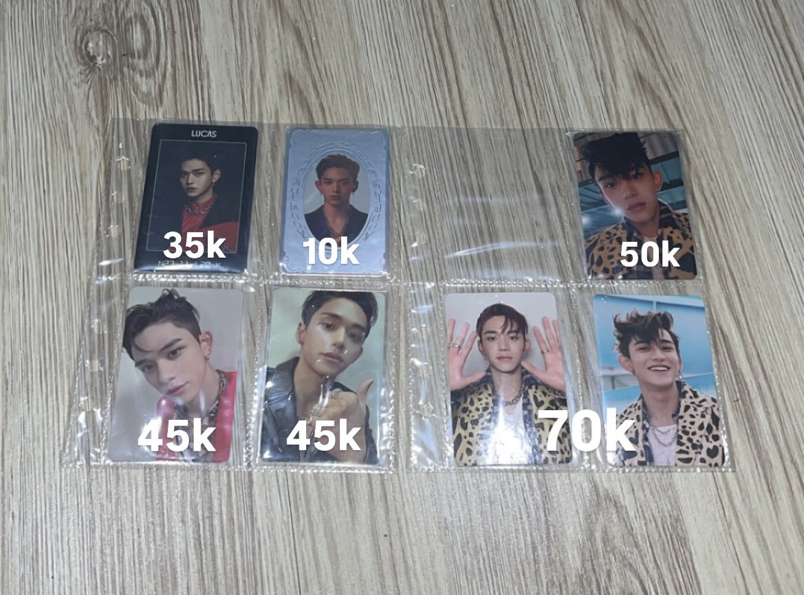 granwolan's tweet photo. WTS 
- pc aab lucas past, future, hitchhiker
- yb ac jaemin jaehyun mark winwin hendery
- mark arrival
- jaemin universe jewel
- chenle hello (damage)
💸 nego
🍊 bisa oren
(*) damage kecil

t. want to sell nct dream 127 wayv kick back resonance https://t.co/u2xqPcxdNK
