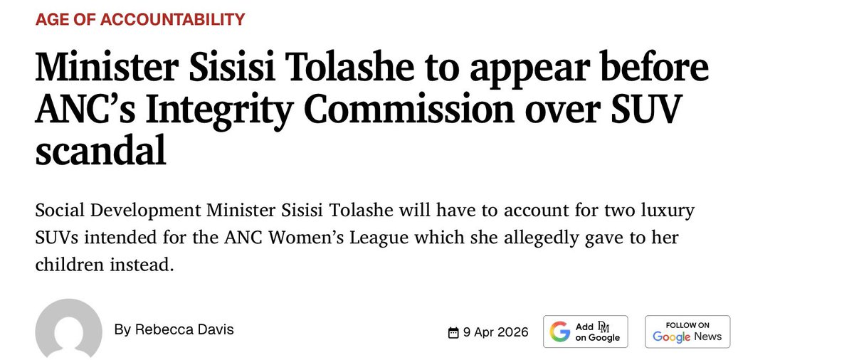 The words “integrity” and “ANC” are not compatible. 

The word “scandal” is indeed synonymous  with the ANC. 

There is really no shame - receiving SUV’s through channels in China is unfathomable and gross misconduct - in a normal society it would be inexcusable. 

But - this