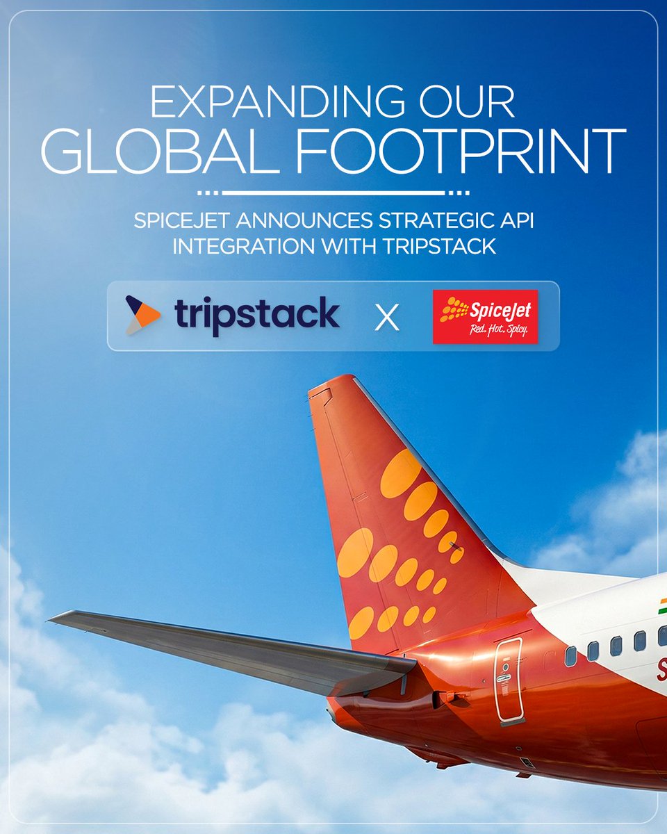 flyspicejet's tweet image. Spicejet API is now live on Tripstack OTA partners - unlocking seamless global distribution &amp;amp; giving travel partners worldwide frictionless access to our network.

#flyspicejet #spicejet