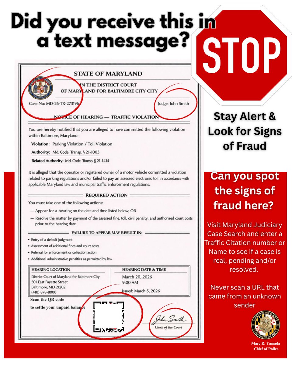 Montgomery County Department of Police tweet media