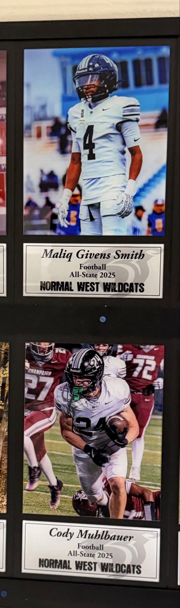NCWHS_Football's tweet photo. Two Great Wildcat Football additions to our All State Wall!  Congrats fellas! @MaliqGivensmith @Cody_Mbauer https://t.co/qaFZbbjmty