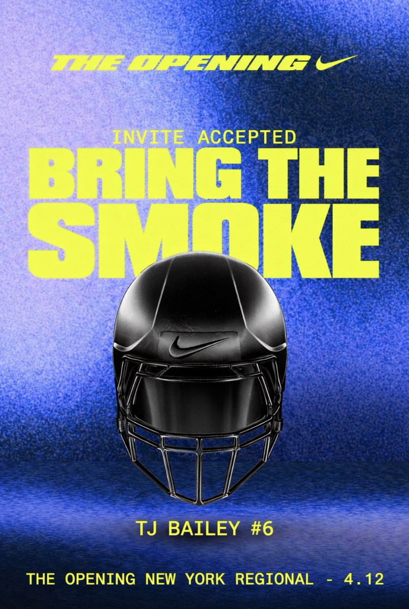 TJBailey_6's tweet photo. Blessed to be invited to attend The Nike Opening in New York. Can’t wait to compete and prove myself! 💯@TheOpening @247recruiting @TomLoy247 @adamgorney @Stumpf_Brian @JonWong_FB https://t.co/LqZOrrqJzo