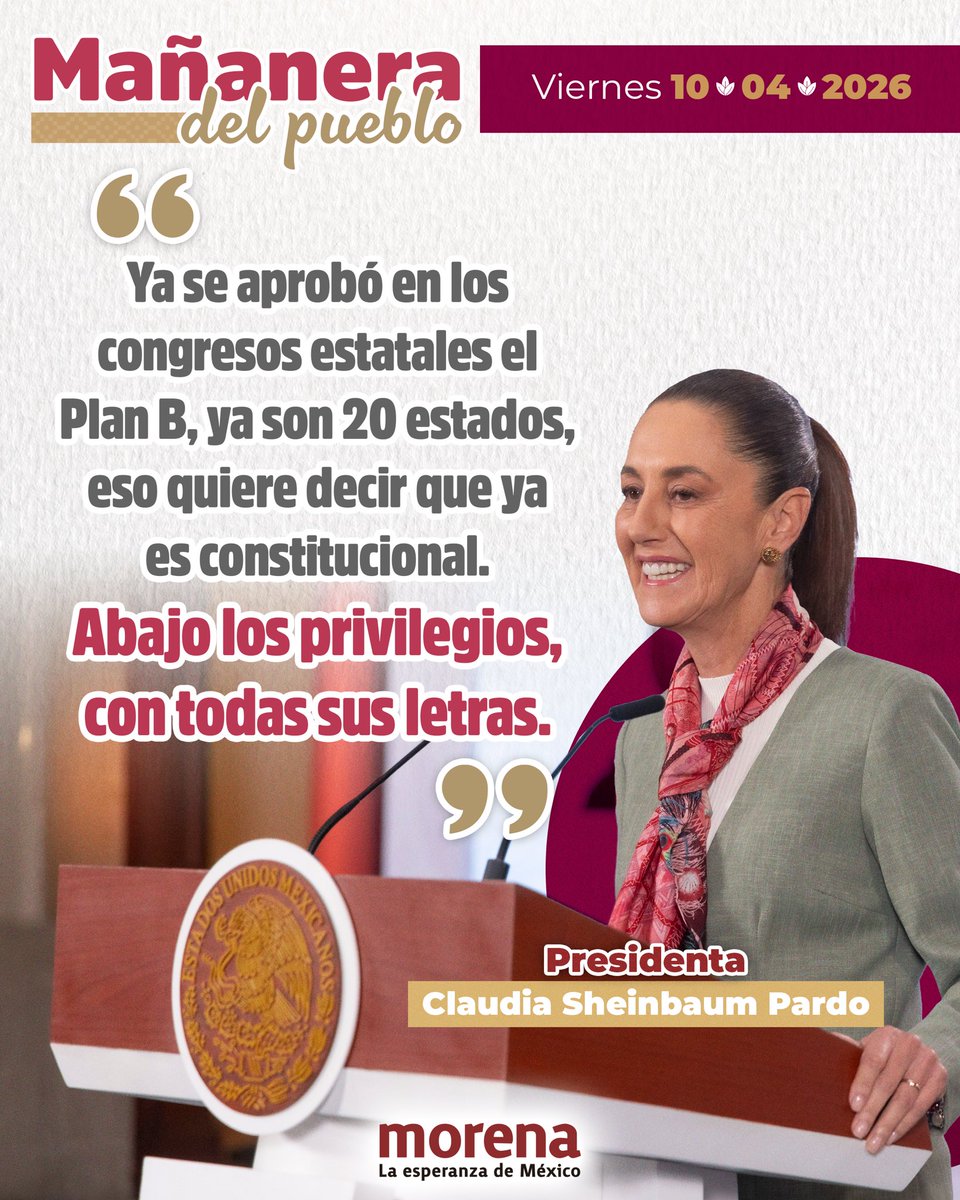 ¡Por un México sin privilegios!

La voluntad del pueblo será ley, en toda la República el respaldo al Plan B es contundente.