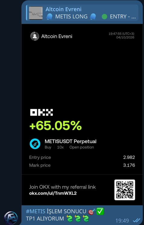 AltcoinEvreni's tweet image. Sırası Gelenden Tp Alıyoruz Son Yayında ve Trade Grubunda Paylaştığım Pozlar Fazla Gaza Gelmeden HTF Longlar Almadan Kar Kırparak Gidin Dostlar 👌🏻

#Theta #Metıs Değerlendiren Herkese Afiyet Olsun 🙏🏻