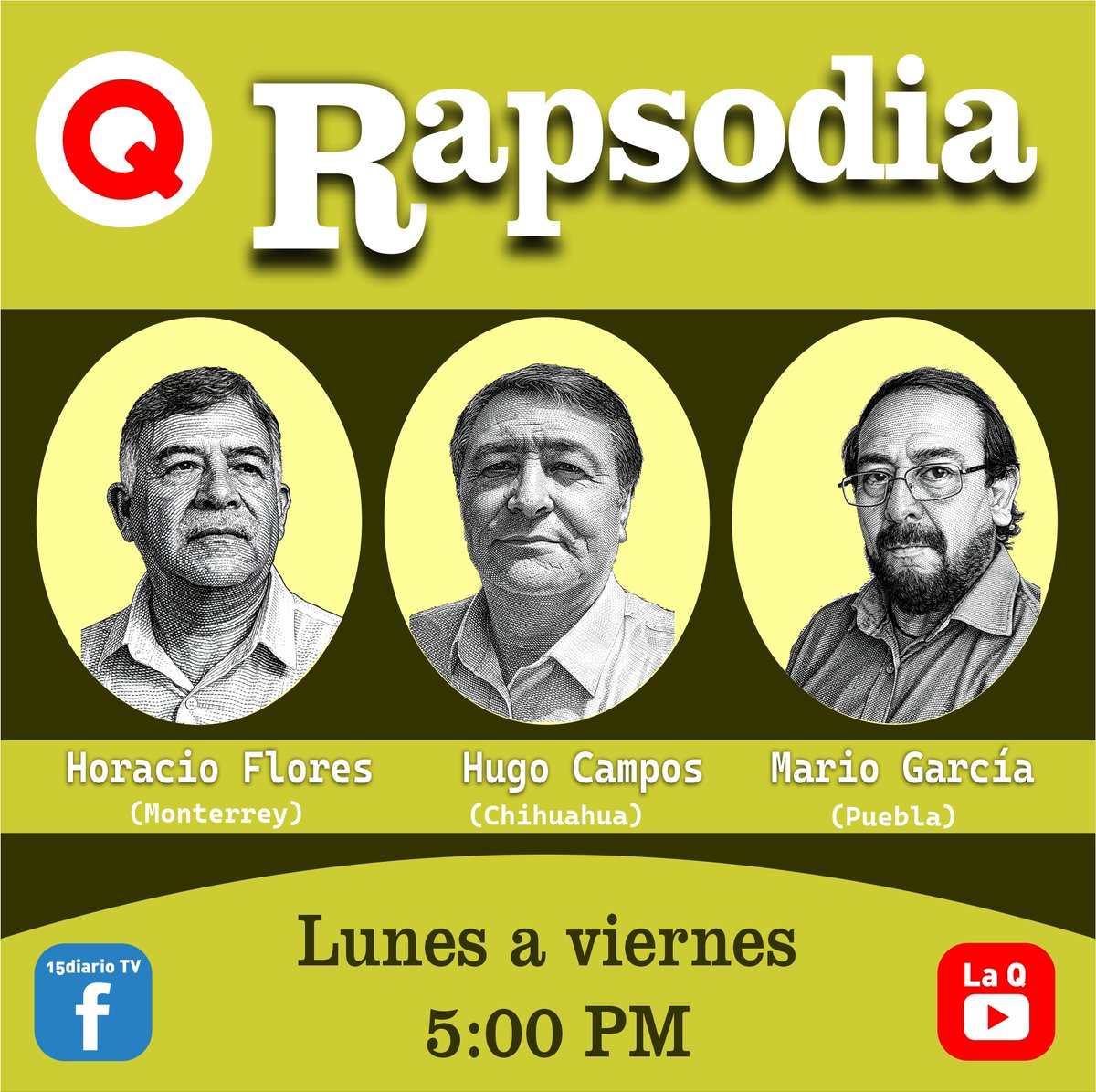 🤏En unos momentos más...
☝️#Rapsodia✌️| 10 de abril de 2026
Con Horacio Flores <a href="/horacioeff/">Horacio Flores</a>, Mario García y Hugo Campos
⏰5 pm por #LaQmex
👇Suscríbete a nuestro canal de YouTube:
tinyurl.com/4fvdvpc6
