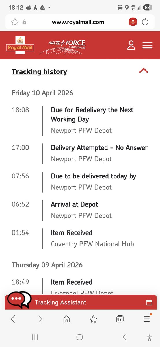 GusHaines's tweet photo. @RoyalMail this is a blatent lie as I have been sat outside the house, in my car, since 3:30 and no one has approaced the property! https://t.co/oInMP7ptYd