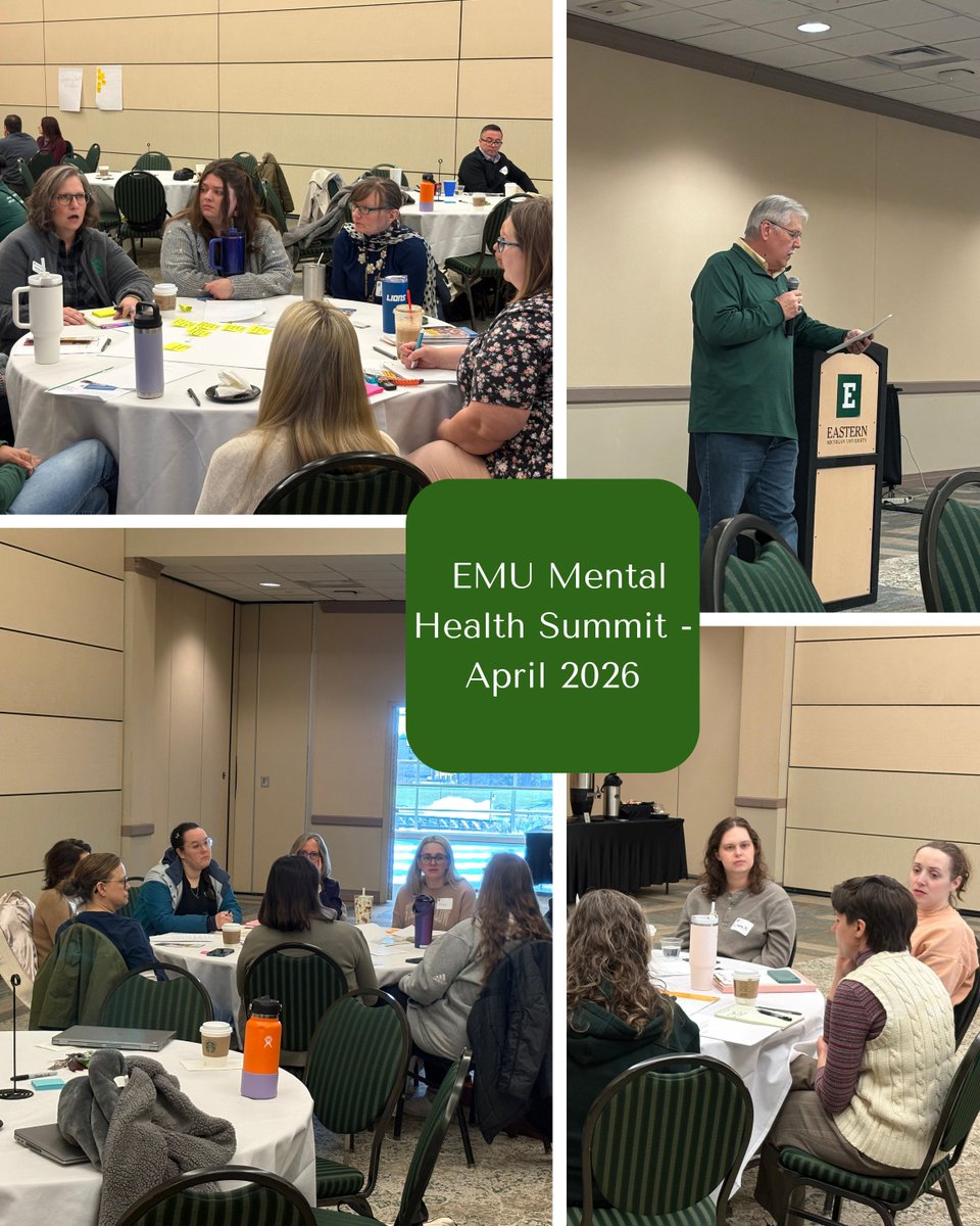 LDCN_EMU's tweet photo. The EMU Mental Health Summit was held Wednesday, bringing together community members to connect and share ideas on mental health and wellness.  

Hosted by the Student Mental Health &amp; Wellness Research Collaborative - Drs. Ron Flowers, Kati Lebioda, and Nicole Macon-McKendree! https://t.co/u6VQCqX5PQ