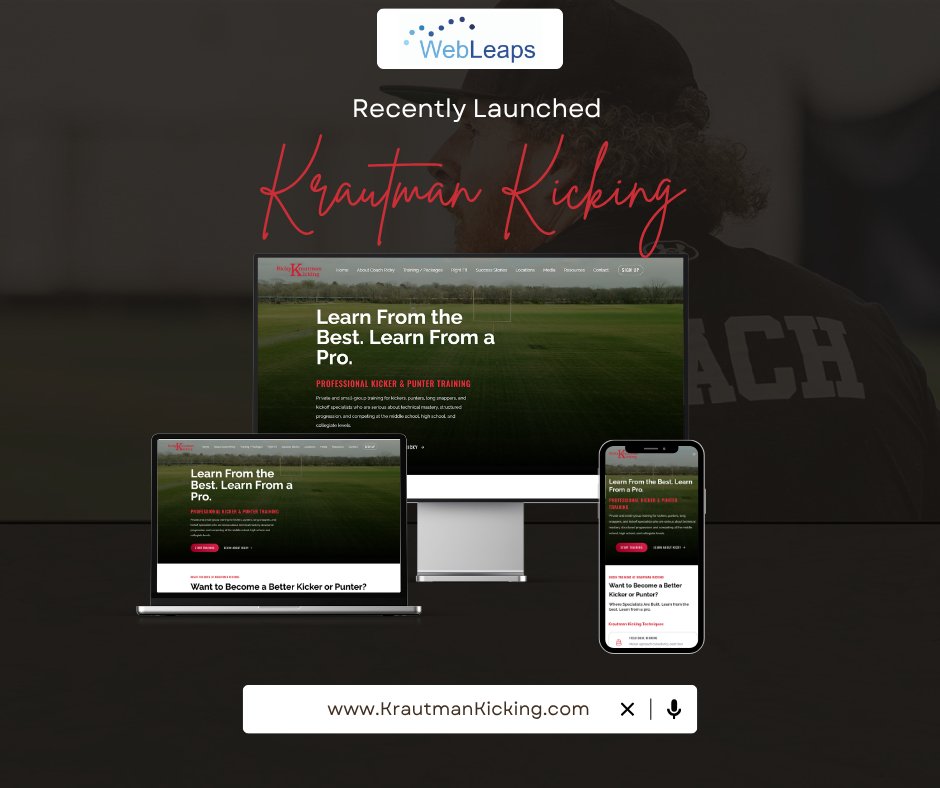 WebLeaps's tweet photo. A new website is launched!

Find out more here - https://t.co/8JXkp1Vybw

#kicker #punter #website #newdesign https://t.co/DkpSWEN7Gb
