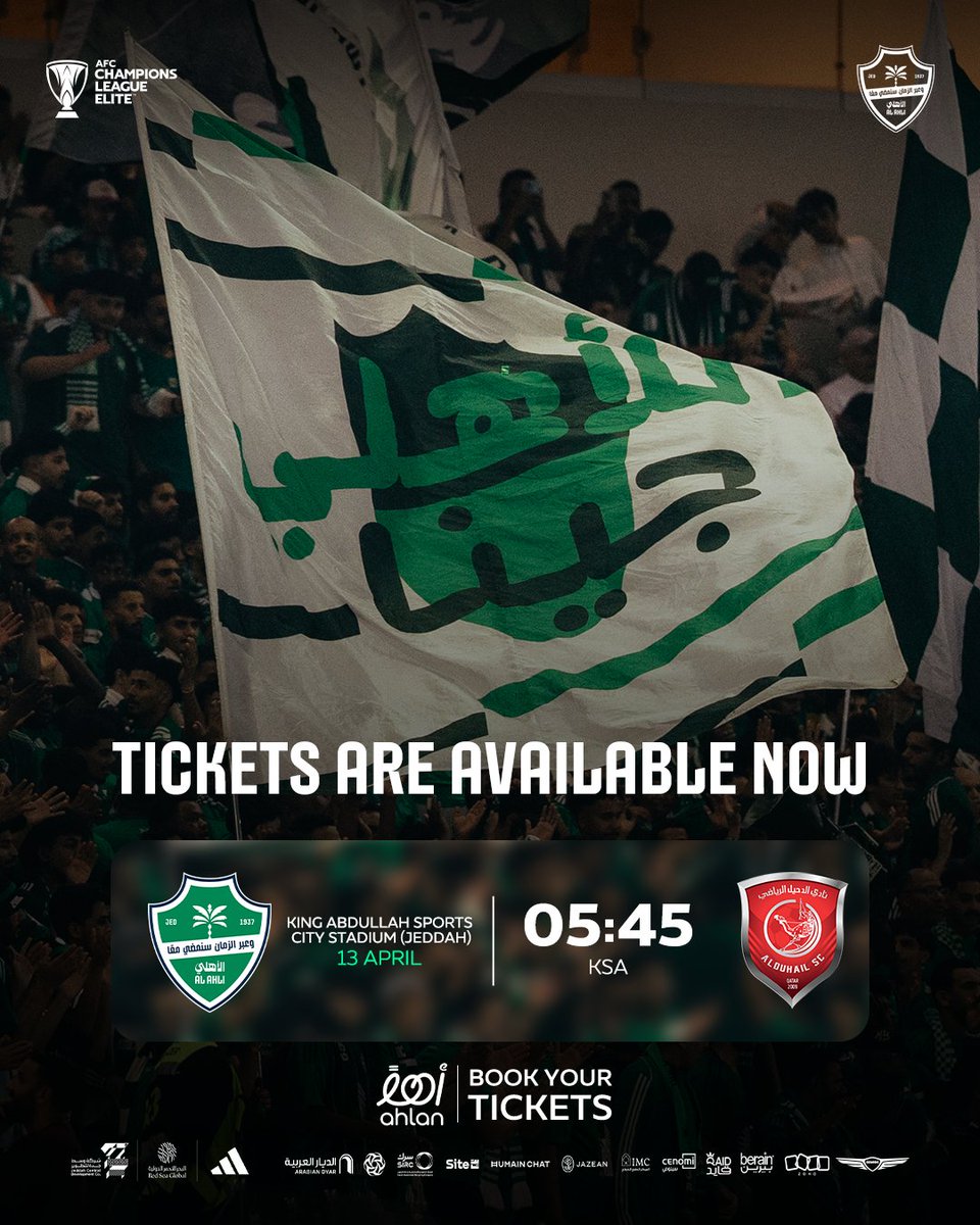 ALAHLI_FCEN's tweet image. Now our focus shifts to #ACLElite 💚

The Tickets for #AlAhli vs Al Duhail in AFC Champions League Elite Round of 16 are now available via Ahlan App 🎟💚

onelink.to/2mymv4 🔗