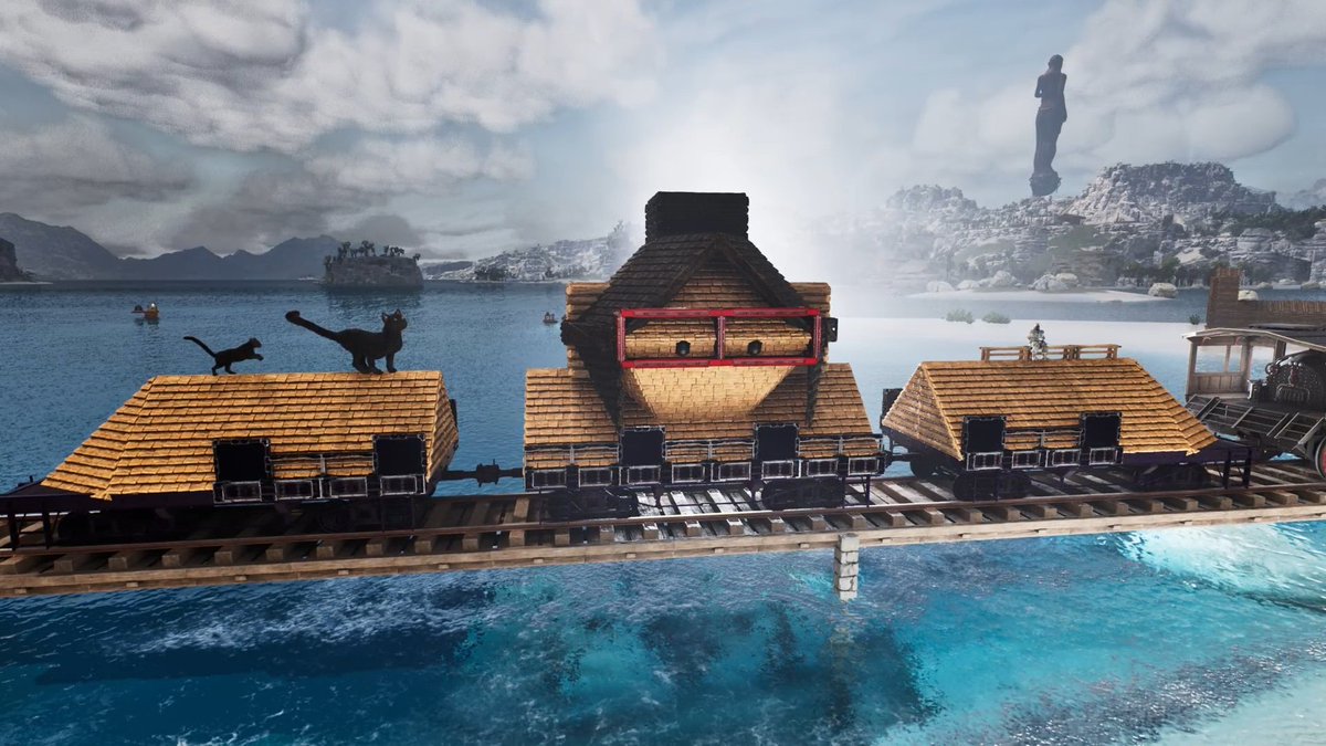 oititukumono's tweet image. 先ほどの深夜配信で作ったARKで実際に乗れる
「kson組長の肩幅トレイン」
のスクショを貼っておくぞ^^
左右でメガネの色と目線の向きが違うリバーシブル仕様じゃ(*^▽^*)
肩にはチカコロちゃんもおるぞ!
#ksonART #ARK