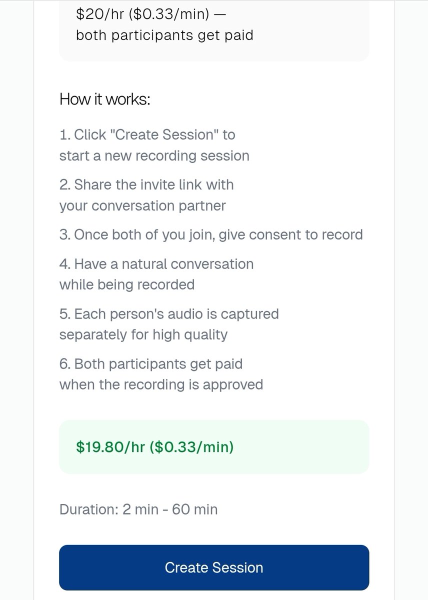 OlatunjiAyokan2's tweet image. 🚨 Luel AI — Earn by Talking in English 👀🎙️
Luel AI is paying people to have natural English conversations
💰 $19.80/hour (~$0.33/min)
👥 Both you and your partner get paid
📌 What you’ll do:
• Have a normal conversation in English
• Talk about daily life, work, hobbies,