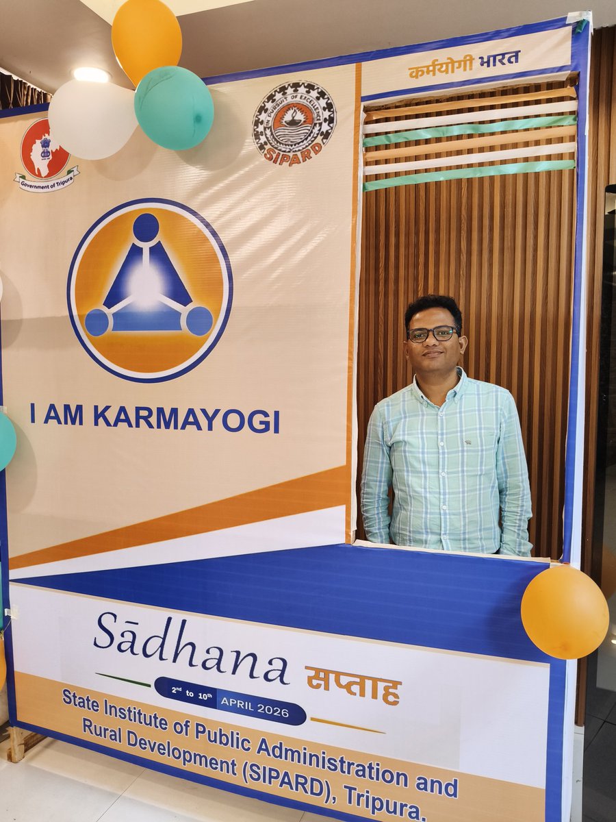 SIPARD1's tweet photo. As part of Sadhana Saptaha, SIPARD installed a selfie point today. All SIPARD Karmayogis, delighted after completing the iGOT course, gathered and posed in front of it.
#iGOT 
#Karmayogibharat 
#Governmentoftripura 
# https://t.co/xeCT1t4TYP