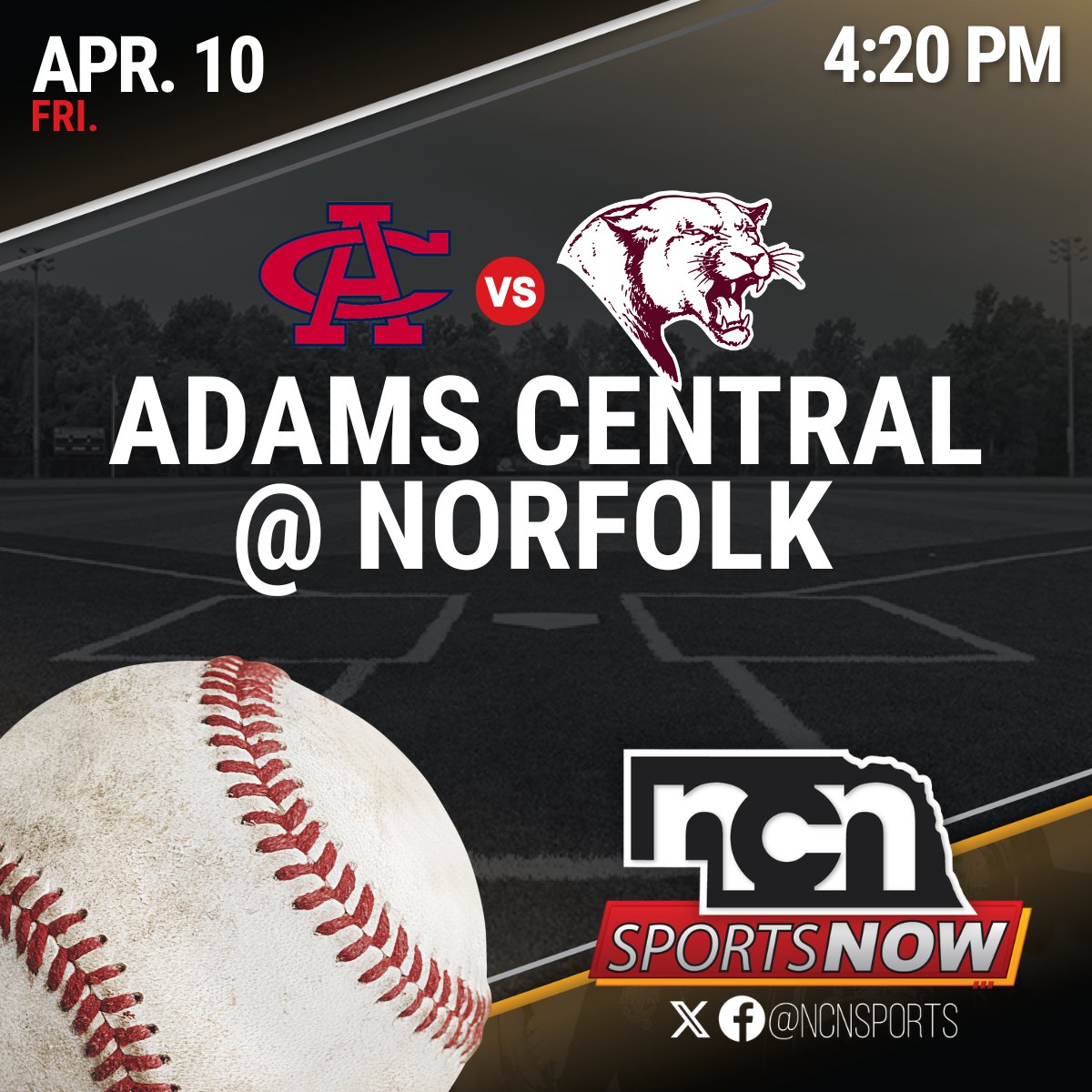 📺⚾️: Central Nebraska faces northeast Nebraska on <a href="/NewsChannelNE/">News Channel Nebraska</a> this afternoon! 🍿🙌

 🇺🇸 Adams Central vs Norfolk High 🐾

TV coverage begins at 4:20 pm CT

HOW TO WATCH: tinyurl.com/36c2uxj4

#nebpreps/<a href="/NPSActivities/">NPS Activities</a>/<a href="/goacpatriots/">AC Patriots</a>