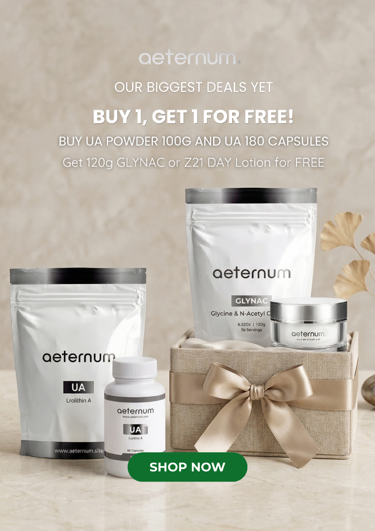 aeternumcompany's tweet image. Our biggest deal yet is here
Buy 1, Get 1 FREE because your wellness routine deserves more.

Stock up on your essentials and enjoy a FREE bonus
120g GLYNAC or Z21 Day Lotion

Shop now. Elevate your routine.

#Aeternum #HealthyAging #SupplementsThatWork #GLYNAC #UrolithinA