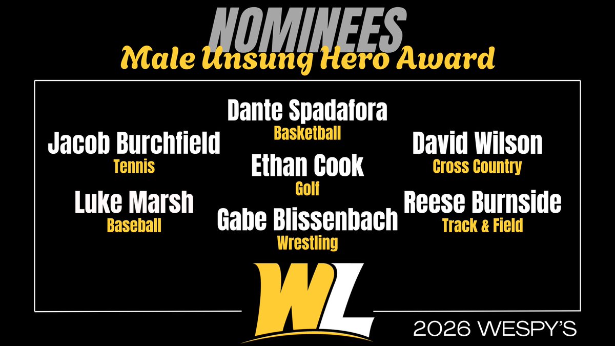 WLathletics's tweet photo. 🚨 WESPY’S NOMINEES 🚨

Your Nominees for Male and Female  Unsung Heros

#GoWLU | #TopperNation | #HilltopIsHome🐻 https://t.co/cUu7lHmi06
