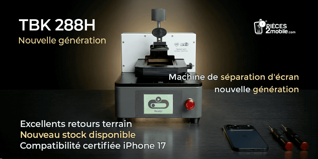 pieces2mobile's tweet photo. 🔧 TBK 288H : machine de séparation d’écran compatible iPhone anciennes et nouvelles générations.
Testée en vidéo, excellents retours atelier : plus sécurisée, plus fiable, plus rassurante à l’usage.
📦 Nouveau stock disponible
https://t.co/JCuglKkB0K https://t.co/6cwElPPUqQ