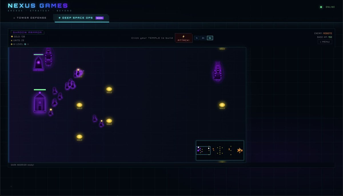 Matt_Bro's tweet photo. My kid and I built a multiplayer RTS with claude code over spring break. AI threw us into a firehose of game networking concepts. More slop? Maybe. More learning? Definitely. https://t.co/L5vmvHjOwt