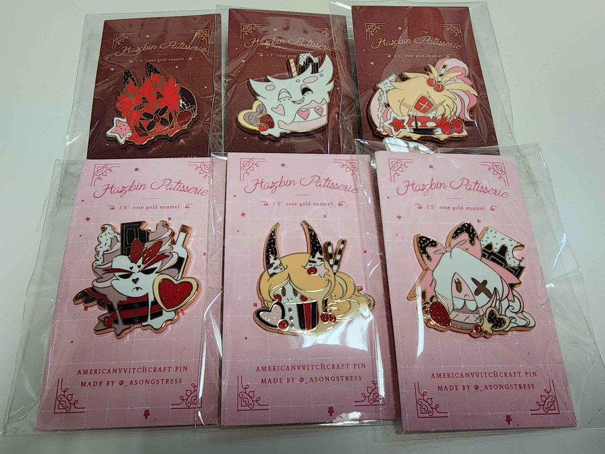 ObsessedKTMerch's tweet photo. I put this cupcake fan pins up for sale on the Hazpin Hotel Discord.  Auction ends Wed April 15th, 7pm MST https://t.co/NJ87u692kL