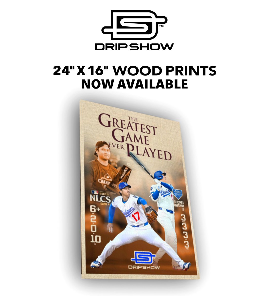 DripShowShop's tweet image. Shohei Ohtani greatest game ever played #Ohtani #dodgers #nlcs #mlb #canvasart #woodcanvas