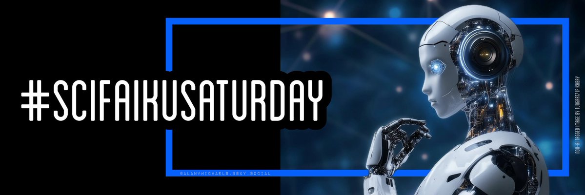 ayisi_yaw's tweet image. Hello, Everyone!
The #scifaikusaturday prompt word for 11/04/2026 is...

HYBRID 

We welcome your part scifi, part haiku entries 🙏

🧬 🔀 ⚗️ ➕ 🔗

#haiku
#senryu
#Poetrycommunity
#writingcommunity
#scificommunity

Pic &amp;amp; word credit: @AlanVMichaels on bsky