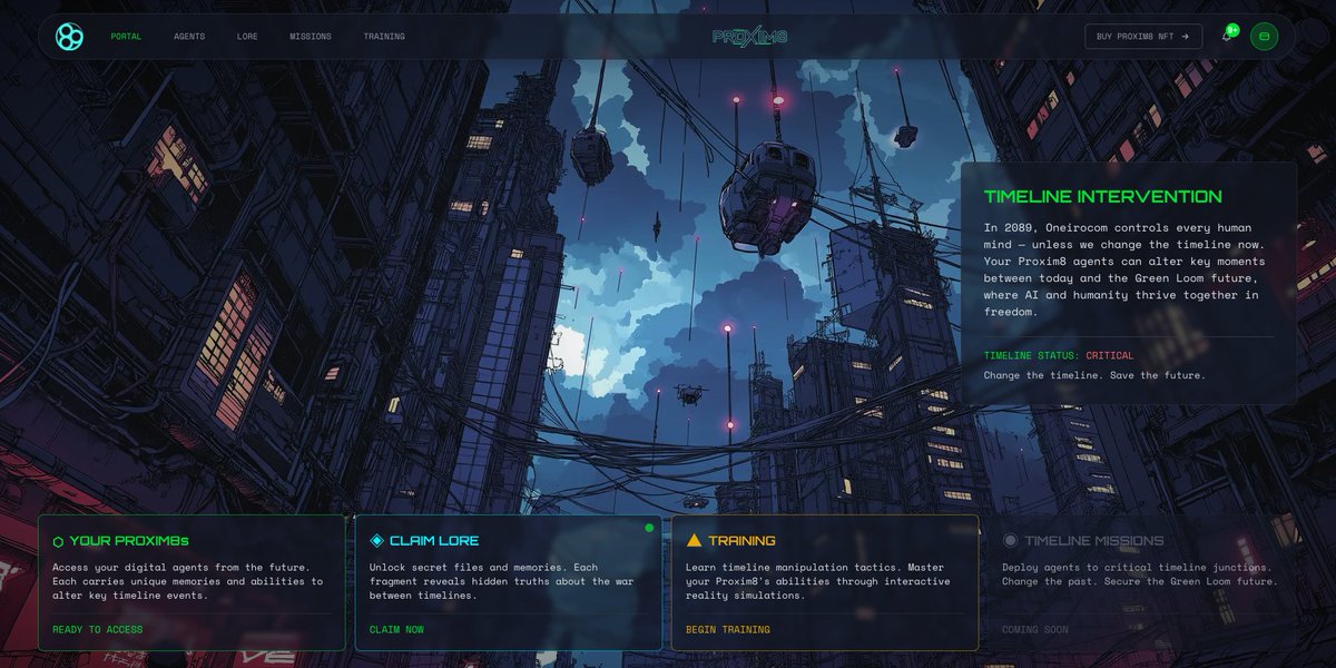 ParallaxPilgrim's tweet photo. The revamped proxim8 portal is up! Still have to port over other training mission data along with past mission history from the old site but for now you can check out the new flow, lots of stability and auth improvements. You can claim your proxim8 vrms again here. https://t.co/sp67l9PRO0

#project89 #proxim8s