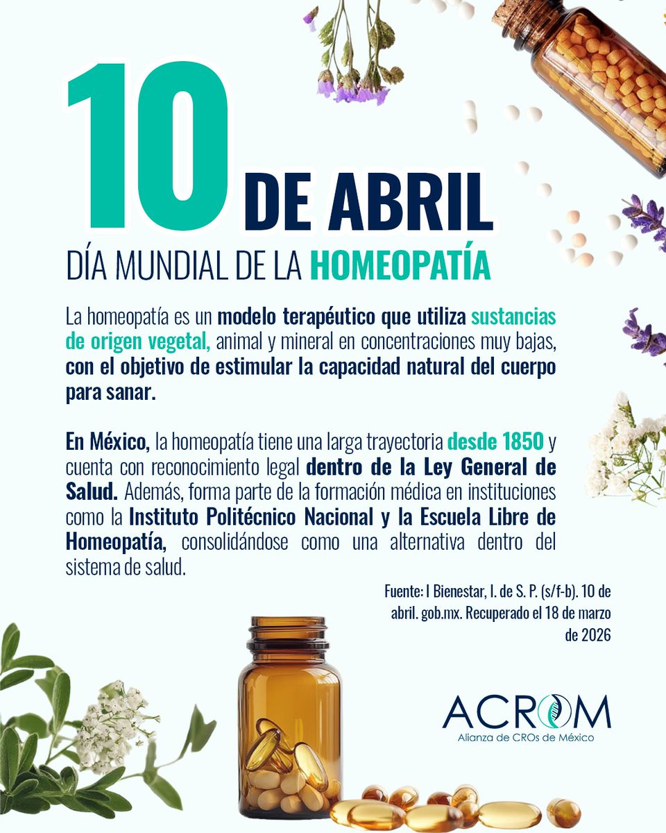 A diferencia de la medicina tradicional, propone fortalecer el organismo en lugar de enfocarse únicamente en combatir los síntomas.🩺
gob.mx/insabi/articul…
#ACROM #díamundialdelahomeopatía #homeopatia