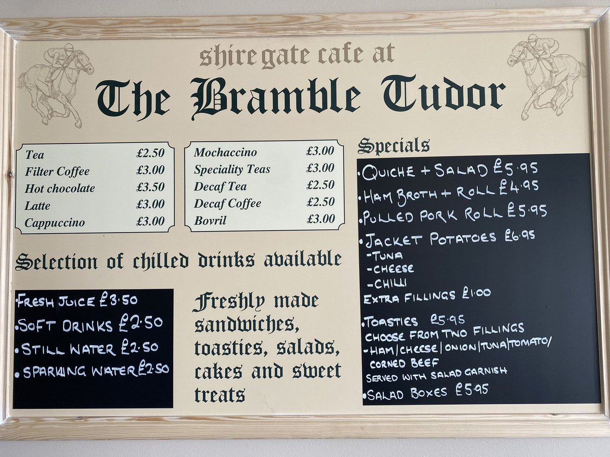 HexhamRaces's tweet image. Britain’s Most Scenic Cafe…

Come along on Monday and visit our Bramble Tudor Cafe, which is now being run by the team from the Shire Gate Cafe in Hexham. 

There’s a fantastic selection of very tasty cakes, sandwiches, toasties and much more! 

#Value