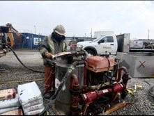 Rain or shine, over the past couple weeks an #AardvarkDrilling crew, with the use of a DR 12,  has been in Sarnia installing anodes in 12” diameter holes to 100 feet.