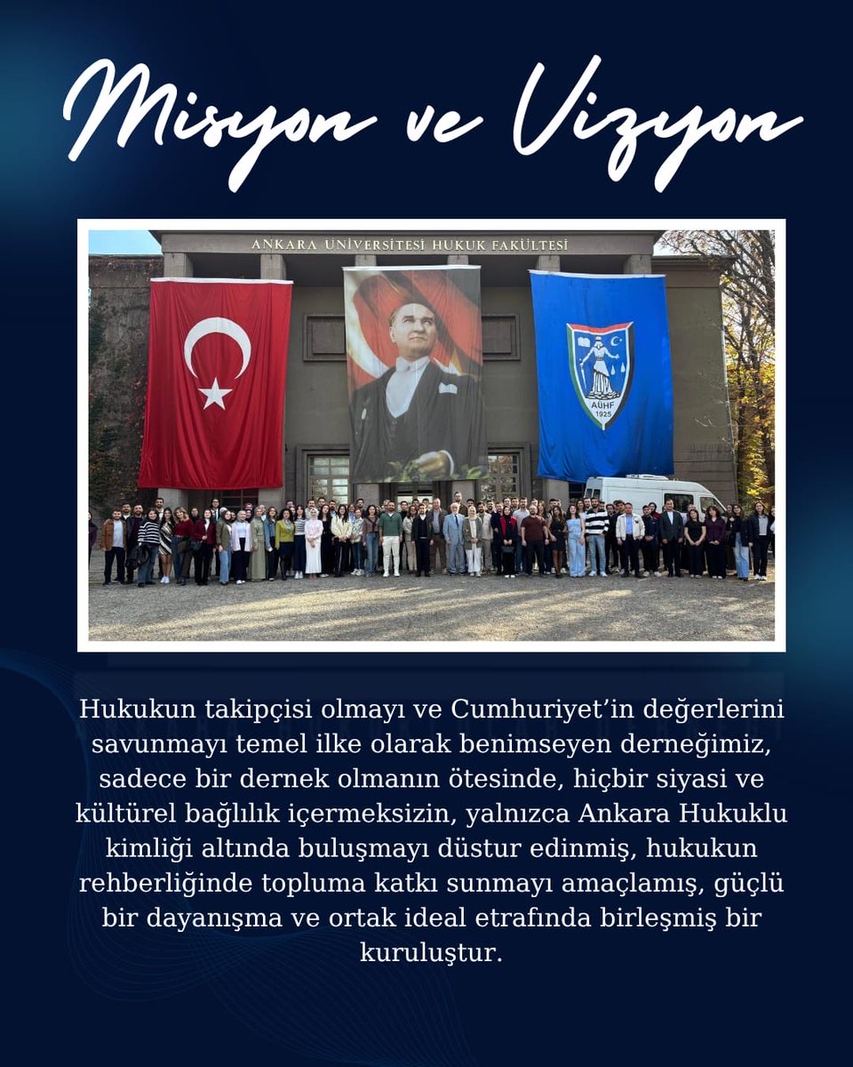 ankarahukukdern's tweet photo. Ankara Hukuklular Derneği, Ankara Hukuk'un köklü mirasını yaşatmak ve hukuki dayanışmayı güçlendirmek amacıyla faaliyet göstermektedir. Derneğimiz, geçmişten devraldığı birikimi geleceğe aktarma sorumluluğuyla çalışmalarını sürdürmeye devam etmektedir. #ankarahukuk #aühf #ahd https://t.co/OehsPDiAKn