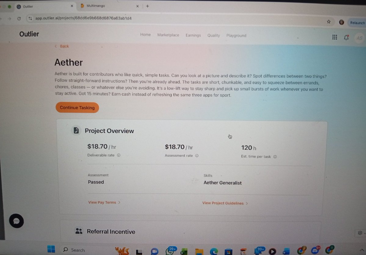 PromiseUpdate50's tweet image. Finally, I have seen a partner for passing my assessment on Outlier 

He passed it yesterday and I was just able to set up Multimango and hubstaff today because my client didn't have time

Nothing like 12hrs again for a new account 😭

Tasks are also available on new account