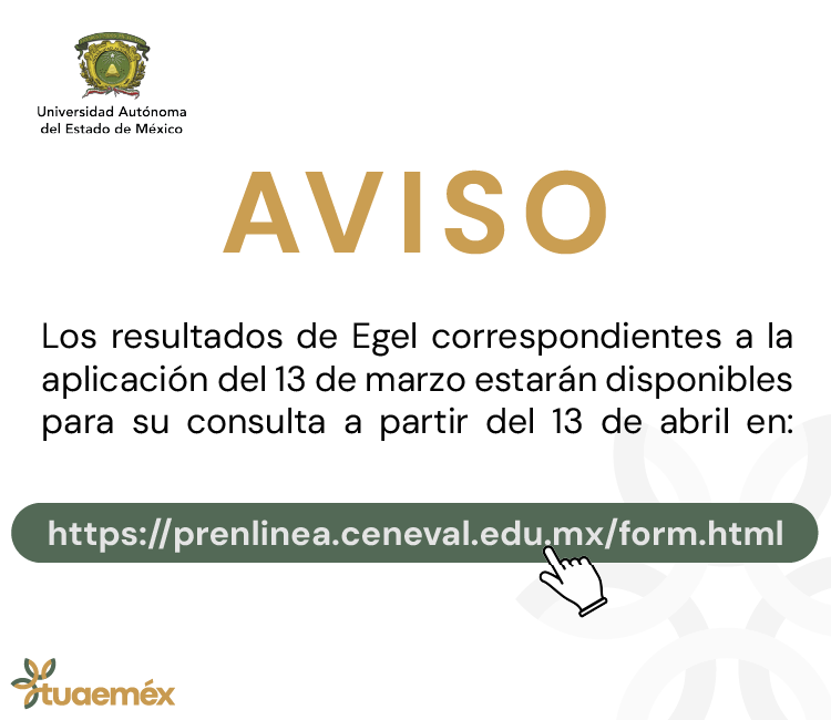 DEP_UAEM's tweet photo. AVISO
Resultados - EGEL de la aplicación del 13 de marzo https://t.co/FS9rNunyg3
