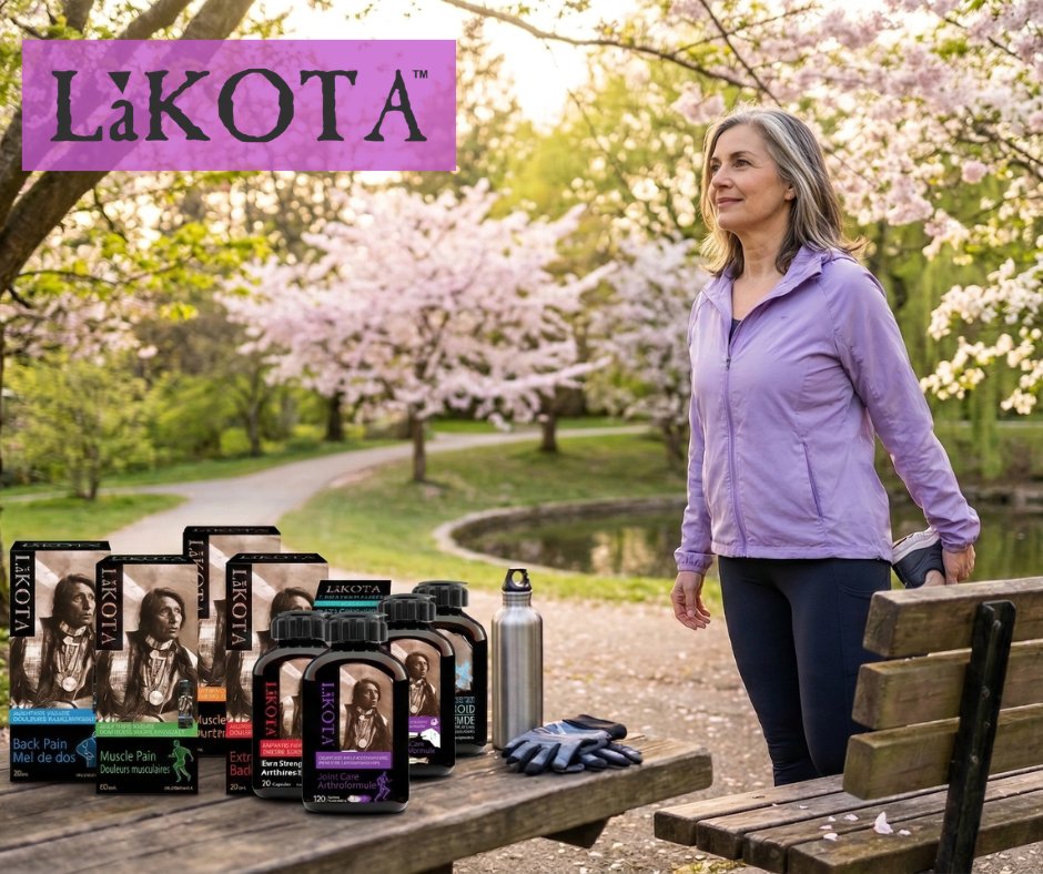 Morning stretches + fresh air + Lakota = the perfect start to a spring day. ✨ Say goodbye to joint pain and hello to the sunshine! 🌸 #lakotaherbs #PainRelief #SpringVibes