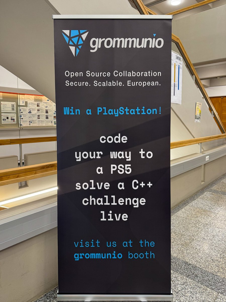 linuxtage's tweet photo. [Sponsor-Spotlight]
Morgen könnt ihr bei unserem Sponsor @grommunio am Infostand eine C++ Challenge live lösen – und dabei eine PS5 gewinnen! 🎮

Einfach vorbeikommen und loslegen! 🐧

#glt26 #OpenSource #CodingChallenge https://t.co/AqUVztCeom