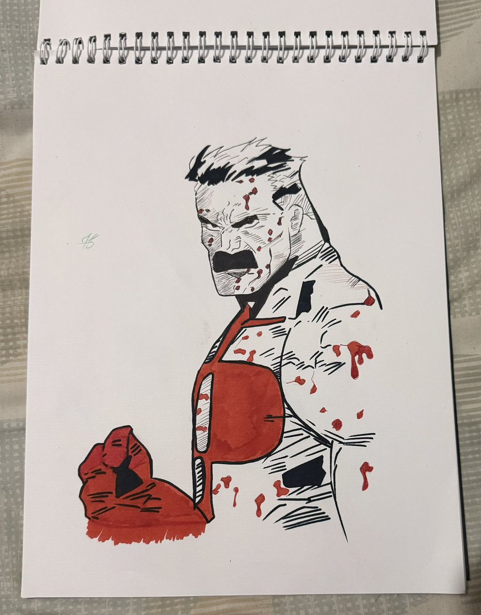 hashimplaysPoGo's tweet photo. By 10 year old brother made a sketch of Omni Man. Did he win?
#invicible #omniman 
#thragg #mark #noaln
@InvincibleHQ https://t.co/pNCs5ZoSP5