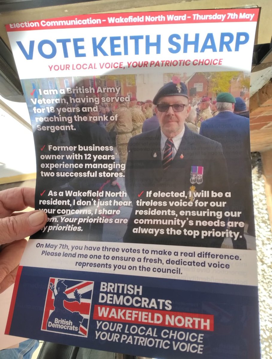 BritishDems's tweet photo. WAKEFIELD NORTH WARD Election Campaign: Friday, 10th April

​Our team was out again this morning and afternoon, delivering hundreds more of our local election leaflets across the Flanshaw and Darnley areas of the city.

The dedication shown by Keith Sharp and his team is remarkable!