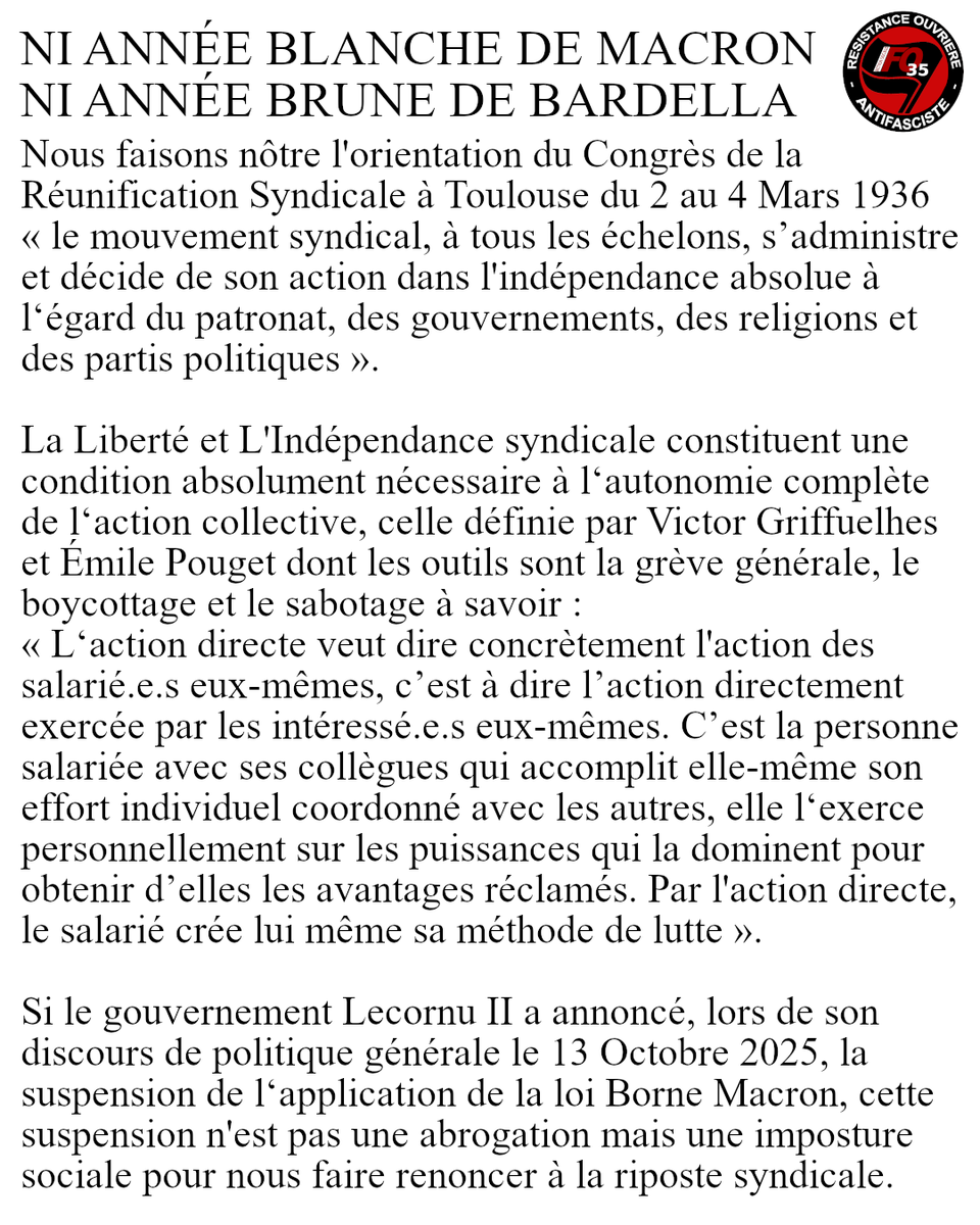 SDASFO35's tweet photo. "Il ne peut y avoir de véritable progrès sociale sans justice sociale universelle [...] L'union des travailleurs fera la paix du monde" - Léon Jouhaux https://t.co/BNeiU94wef