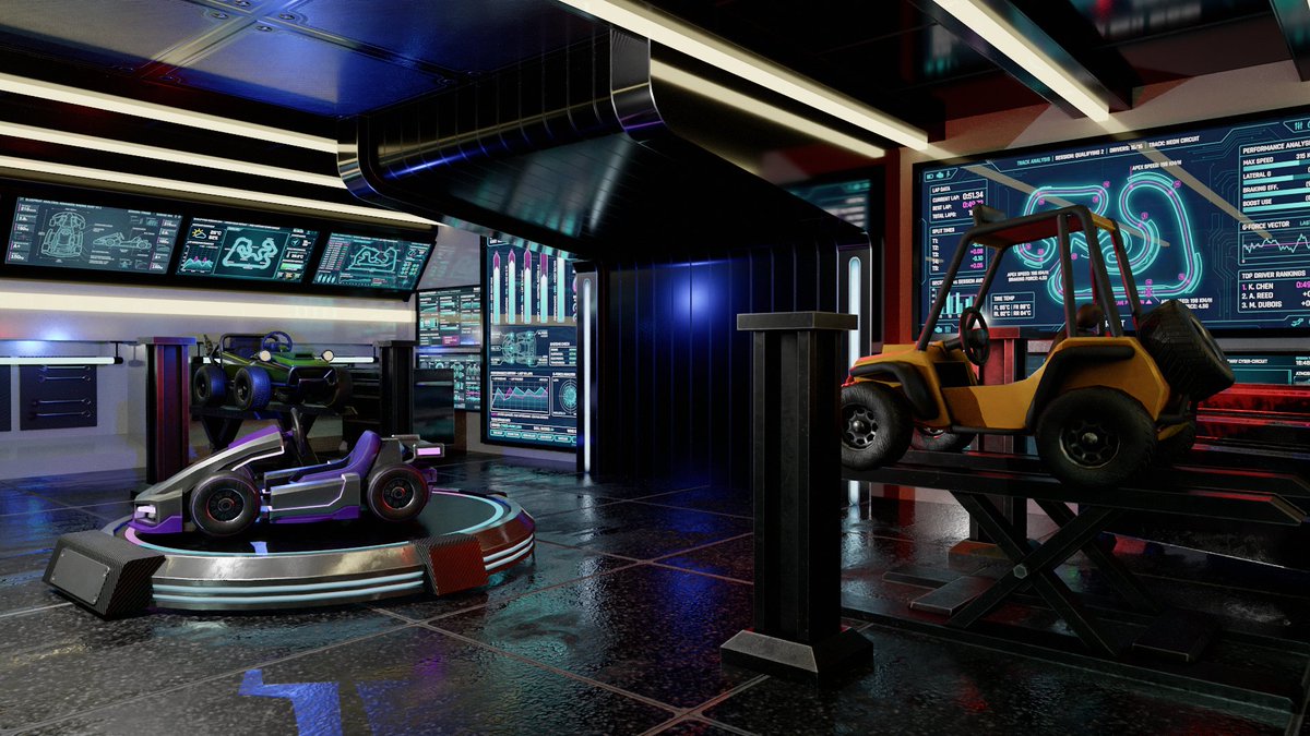 Rafsby's tweet image. Our Go Kart battle game is really coming together. Here's a quick look at the garage where you can pick and customize your vehicle. Teams sitting on Discord just cookin.🏎️👀
 @Matheus_3dart @calebsmiler @MeedoAdell 

#indiegame #multiplayer #indiedev