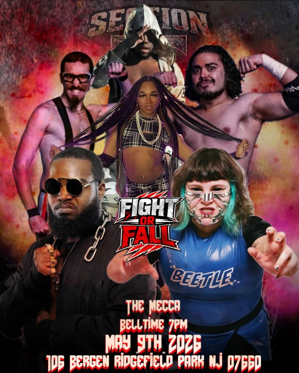 marymakesgames's tweet photo. Section T Wrestling
Fight or Fall
May 9th at The Mecca
106 Bergen Ridgefield Park NJ 07660

Buy your tickets at: https://t.co/tKY3suuW4D https://t.co/U93aOUKkyv