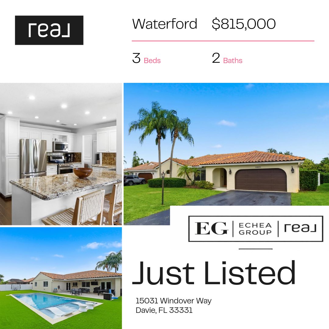 echearealty's tweet photo. 🏡 Just Listed | Jennifer Feraco | The Echea Group
Welcome to Waterford! ✨ This updated 3 bed, 2 bath home features a modern interior, indoor laundry, and stylish upgrades throughout.
🌴 Enjoy your private backyard oasis with a heated saltwater pool (2024), turf area https://t.co/lYX0to7Qsw