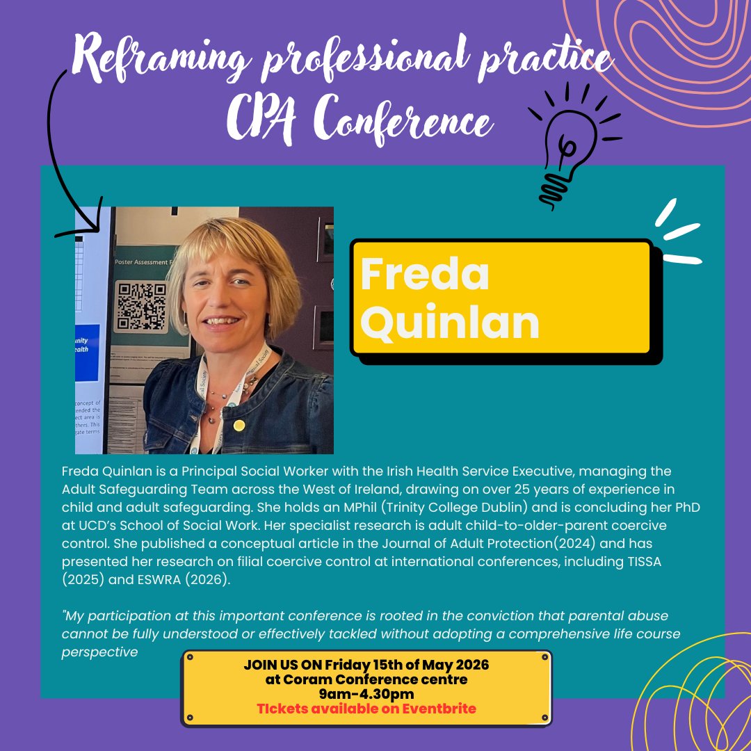 silenceduk's tweet photo. Announcing Freda Quinlan a Principal Social Worker with the Irish Health Service Executive.

Join us in London  on Friday 15th of May 2026 - For tickets and more information  please click the link in the bio.

'2 for 1' tickets still available for a limited time! https://t.co/otzFBiN2qR