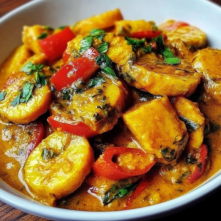 LabMariam48488's tweet image. Caribbean-style Plantain Curry 🍛✨
Sweet, spicy, and deeply comforting-this is tropical flavor at its best.

#FoodPhotography
#IslandFlavors #FoodInspo #CaribbeanFood #Foodie #CurryLovers #MariamFoodLab