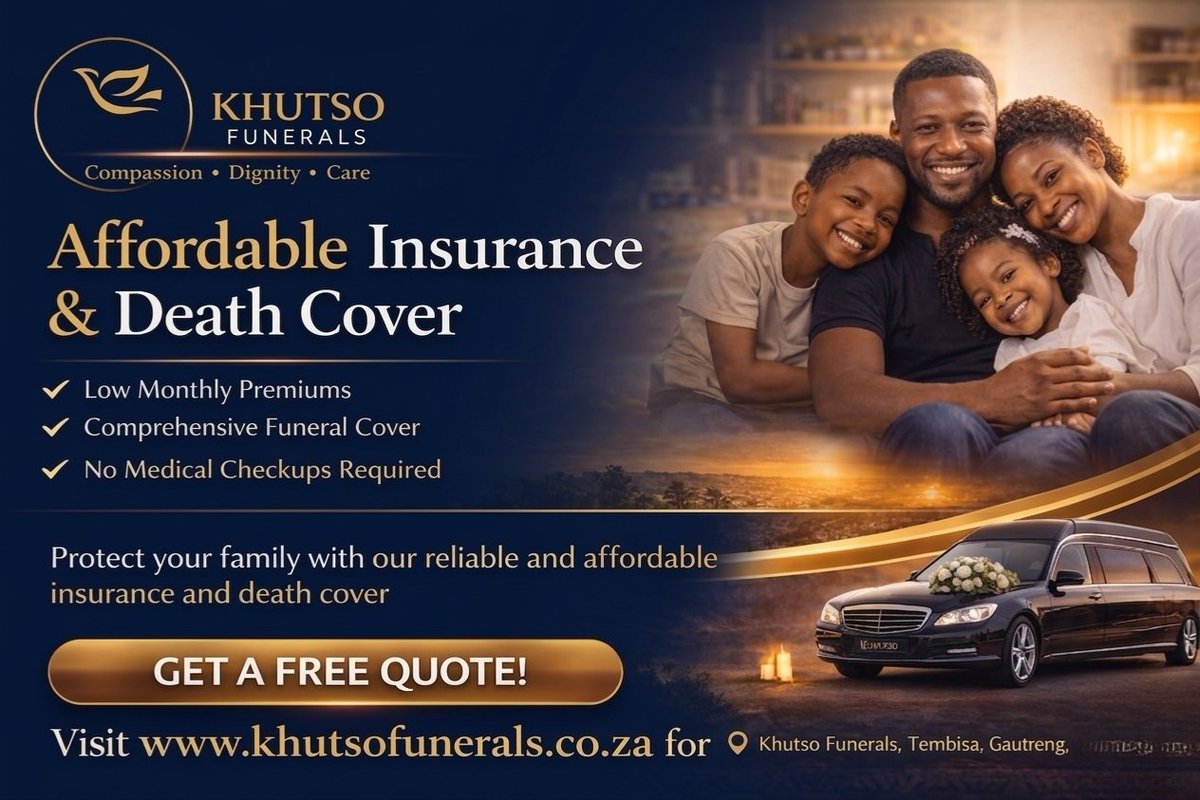 KhutsoF33482's tweet photo. We stand for dignity, compassion, and unwavering care. Protect your family’s legacy with our premium, reliable funeral cover.

​Visit us for a free quote: https://t.co/jBODj0S6Nj

#KhutsoFunerals #HerFirst IPID #Liema #SouthAfrica #Local #Insurance https://t.co/VvaNYrcko0