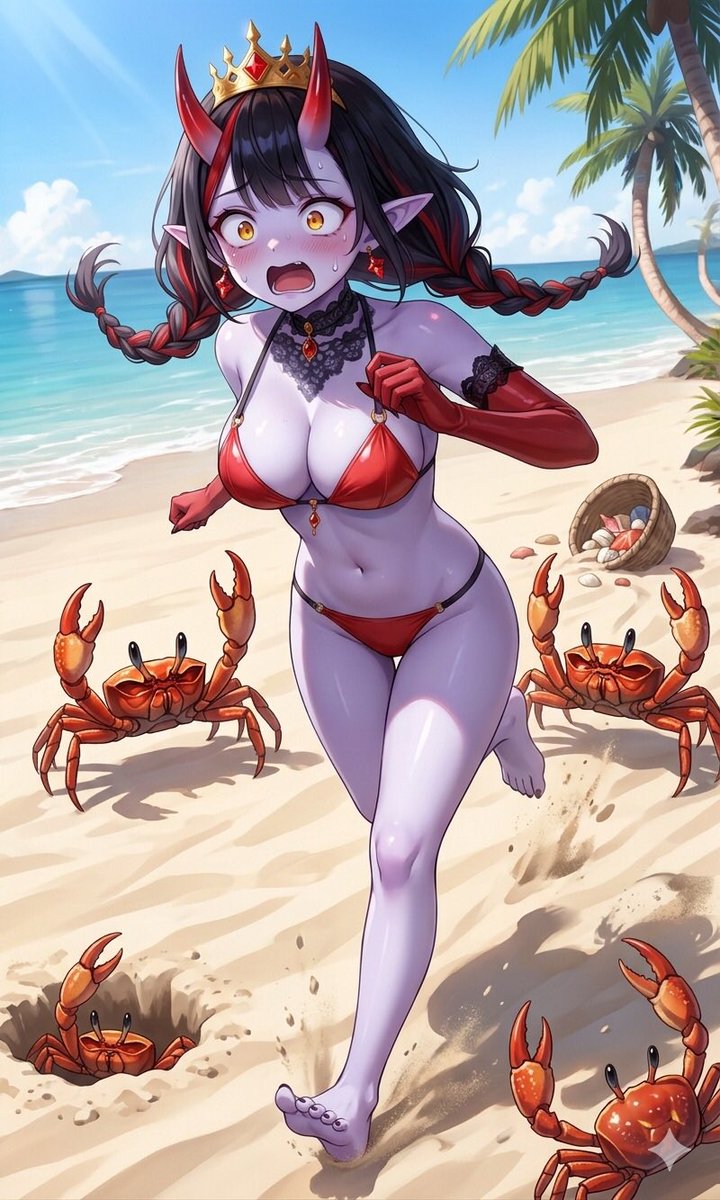 The queen of oni’s Nilah isn’t too fond of crabs >.<