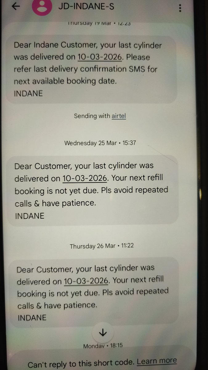 Pintujdu's tweet photo. जब इस तारीख को बिमली देवी ने सिलेंडर की बुकिंग की ही नहीं,उसको सिलेंडर मिला ही नहीं,अब जब लगातार वो एजेंसी से गुहार लगा रही तो वो बोल रहें है कि आपने सिलेंडर ले लिया,आपको अब 45 दिनों के बाद मिलेगा.. @indane_gas @PMOIndia https://t.co/MHiCxC1tXp