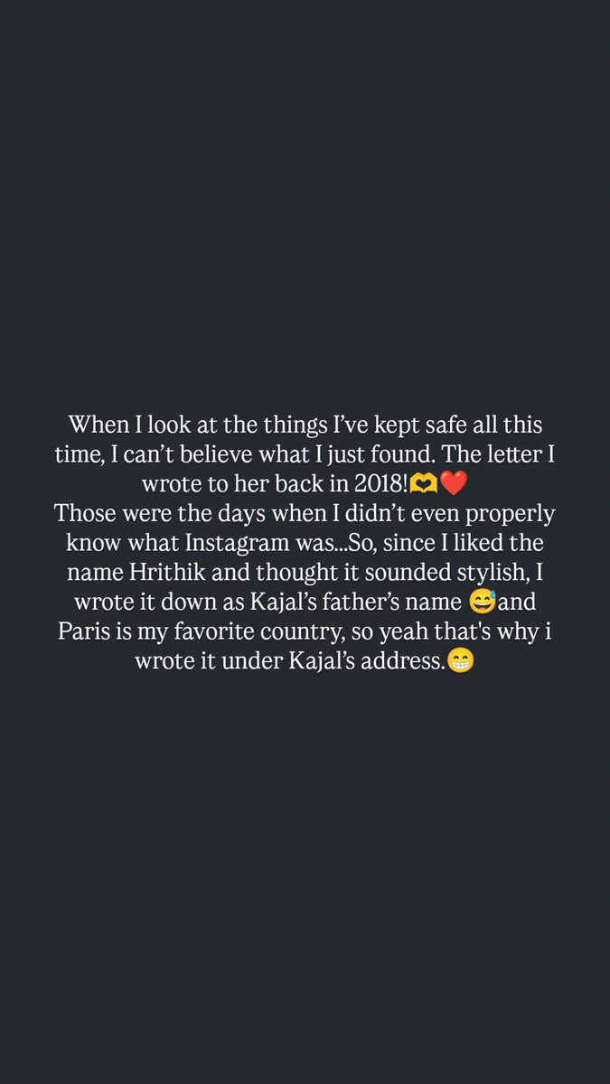rishithakajal's tweet photo. When I look at the things I’ve kept safe all this time, I can’t believe what I just found . The letter I wrote to her back in 2018!🫶❤️

@MsKajalAggarwal #KajalAggarwal https://t.co/yeXZxPPTJ2