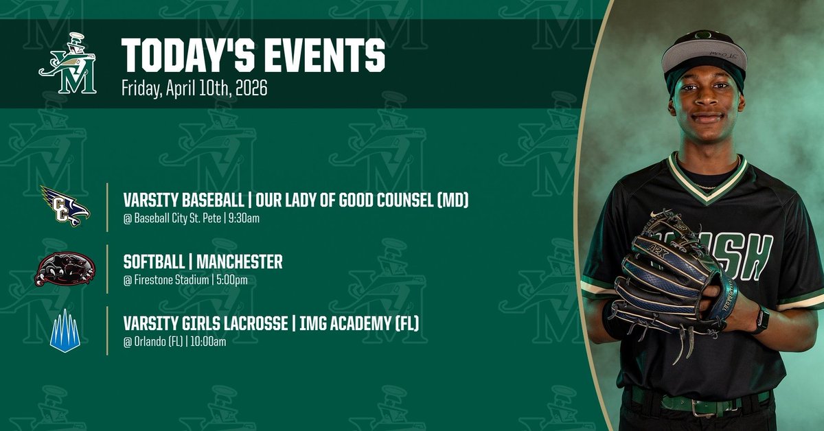 STVMAthletics's tweet image. Today’s athletic events! Go Irish!!☘️☘️

#STVM