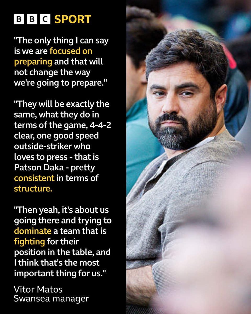 BBCSportWales's tweet image. Vitor Matos says his side will try and ignore the problems besetting Saturday's opponents Leicester when they travel to the King Power Stadium.

#BBCFootball #Swans