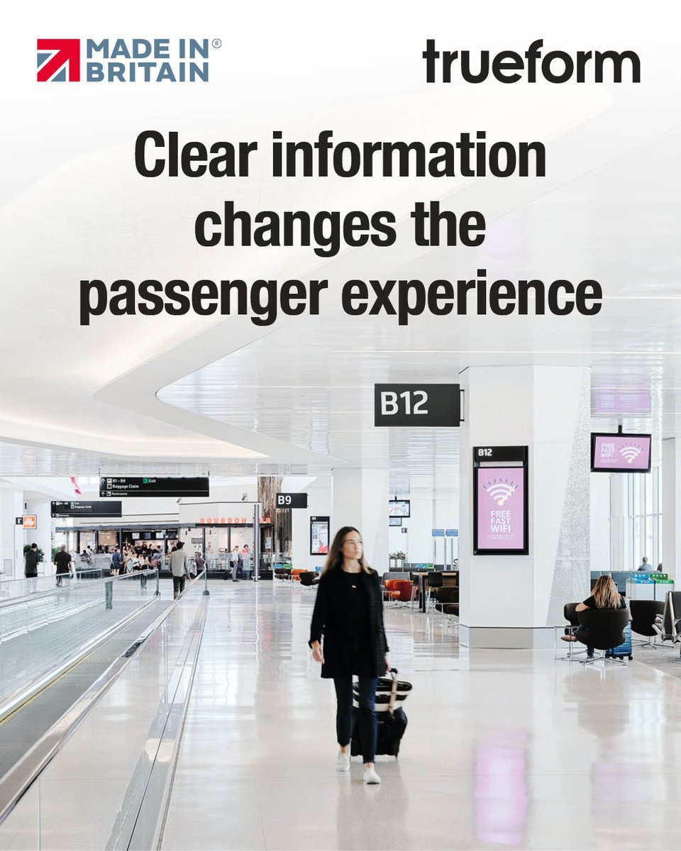 TrueformGroup's tweet image. Trueform #digitaldisplays deliver clear, reliable passenger info across transport networks, from bus stops to airports.
From LED &amp;amp; e-paper to RTPI, we enhance visibility, accessibility &amp;amp; smarter journeys.
Explore: passenger-displays.com
#RTPI #SmartTransport #PublicTranspor