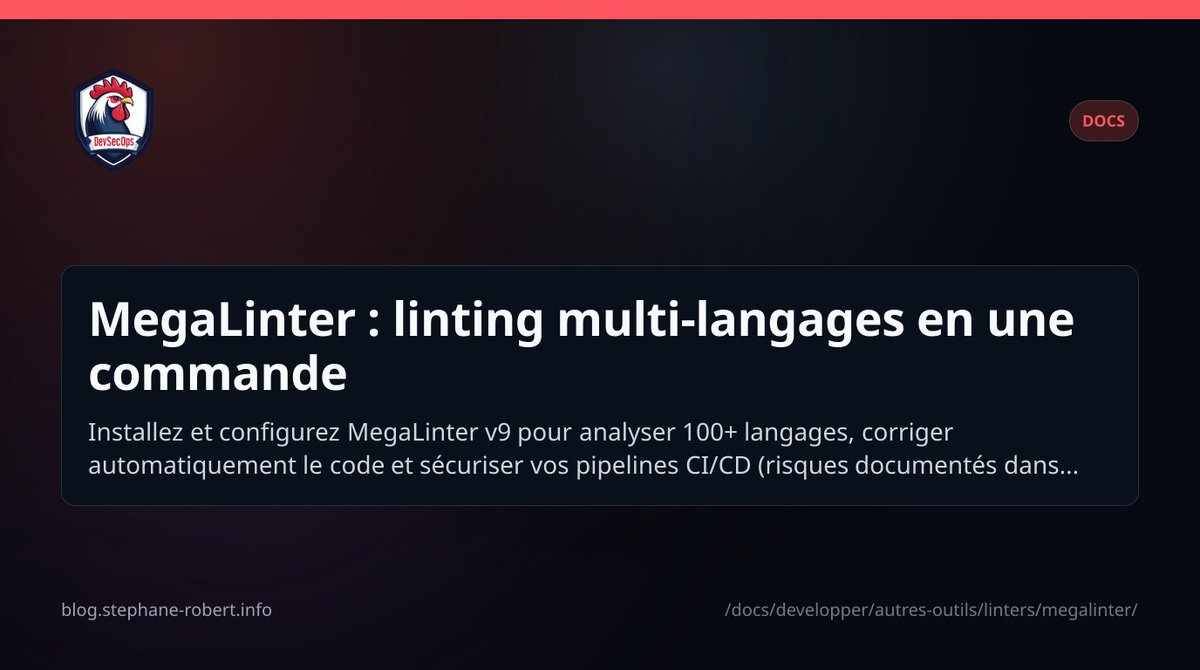 HCNDev's tweet photo. MegaLinter : linting multi-langages en une commande https://t.co/7T670JciQM https://t.co/kwse4Z4pTj